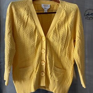 Talbots Women's Yellow Knit Cardigan Sweater